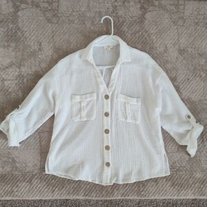 Entro 100% Cotton Double Gauze Muslin Button Down